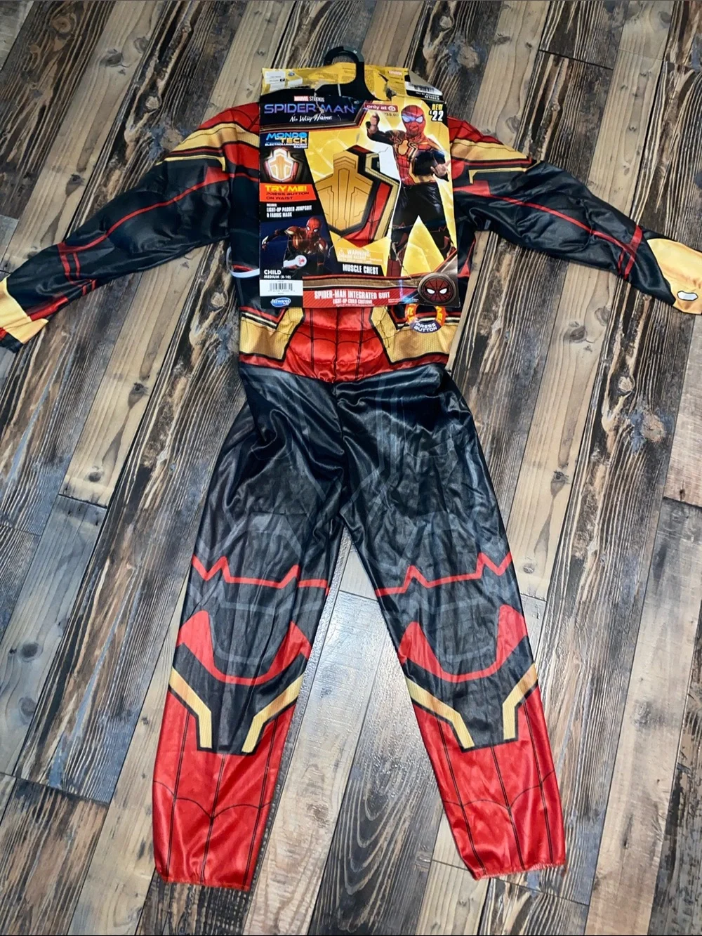 Marvel Spider-Man Red and Gold Light-Up Muscle Chest Costume size medium
